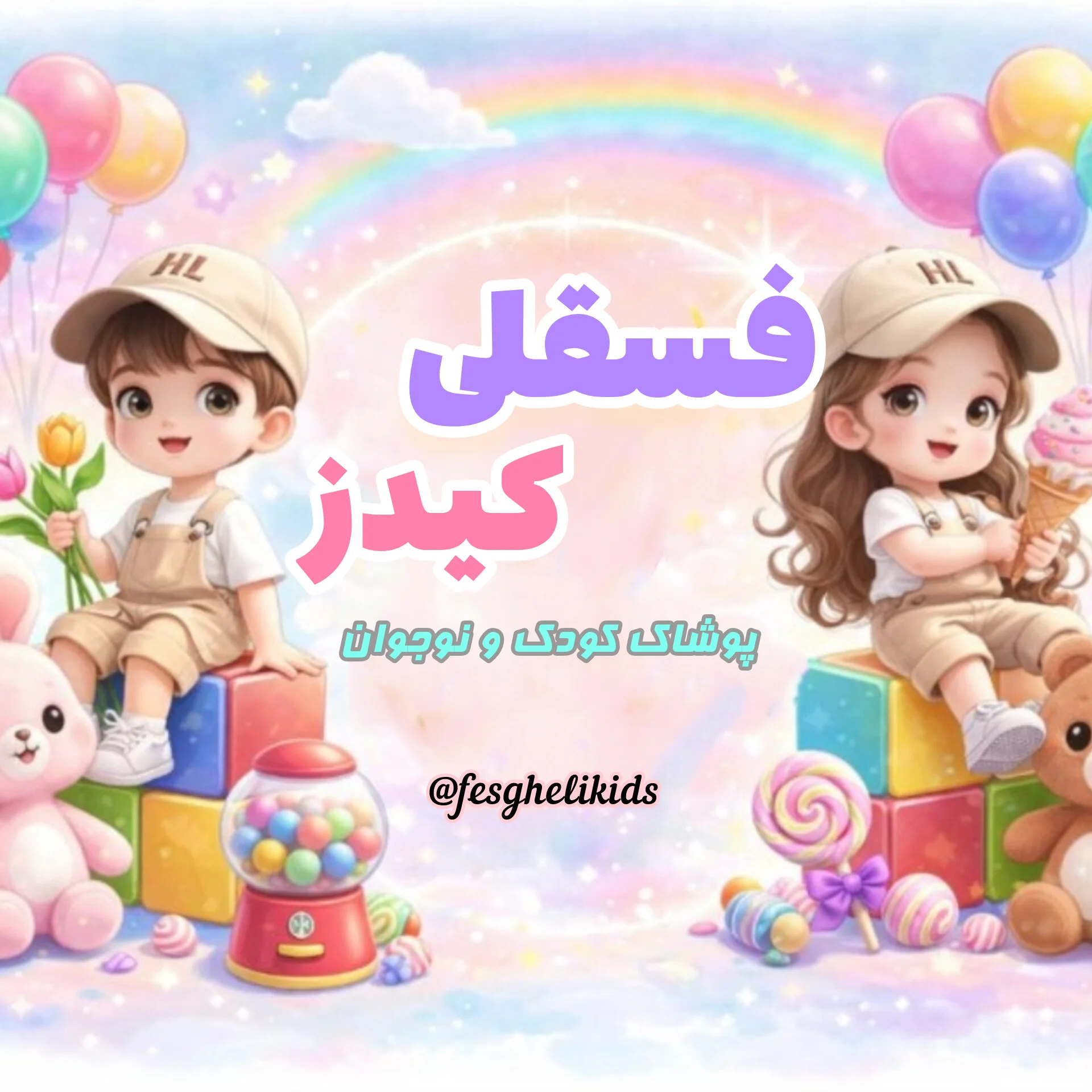 بنر فروشگاه پوشاک کودک و نوجوان فسقلی کیدز